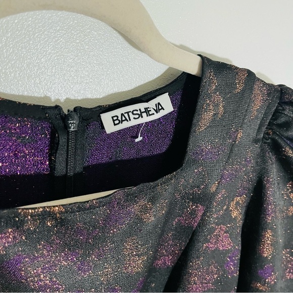 Batsheva Square Neck Mini Prairie Dress Enchantress Jacquard Flowers Whimsigoth - Picture 5 of 13